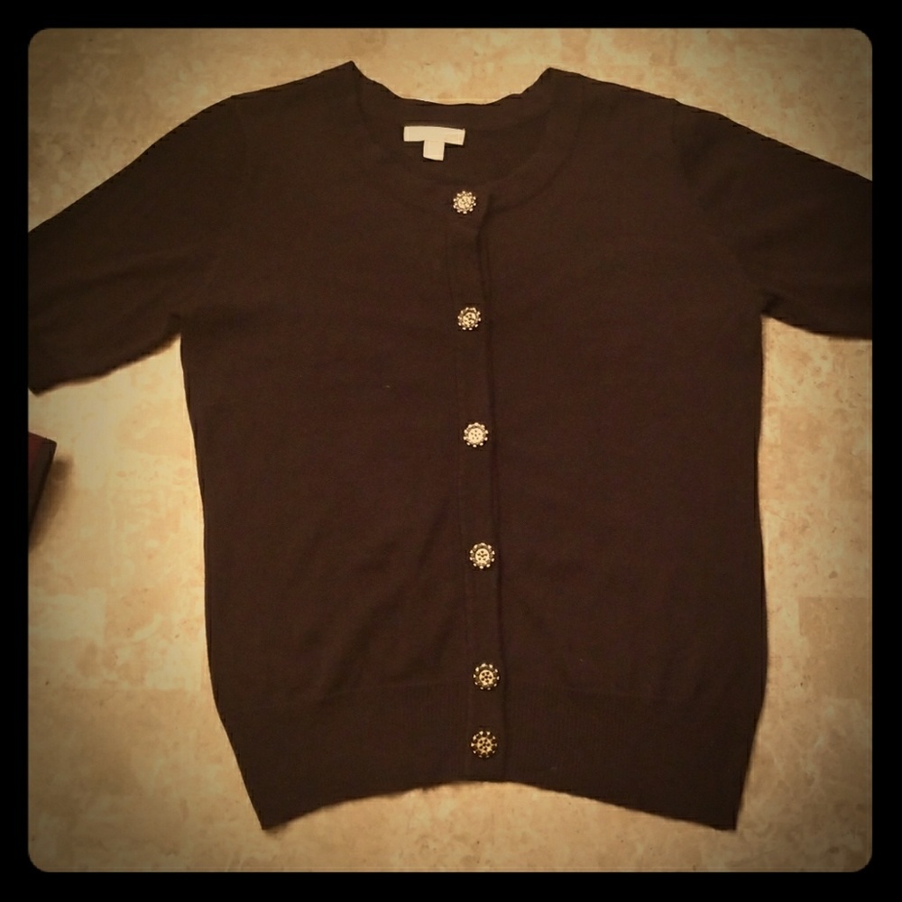NY&CO Black Sweater W/ Gold Buttons